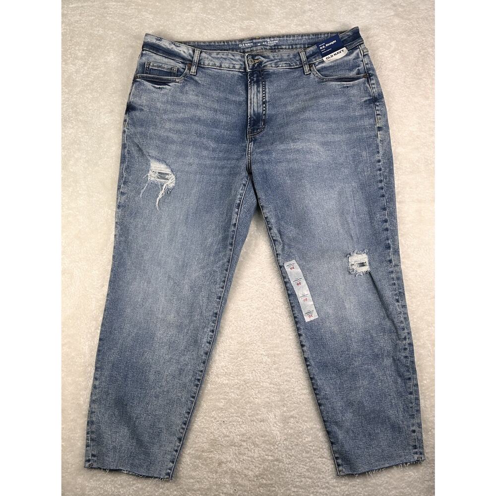 Old Navy High-Rise OG Straight Leg Ankle Jeans Secret Slim Pocket Light Wash 20
